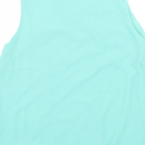 Quiz Womens Blue Polyester Basic Tank Size M V-Neck