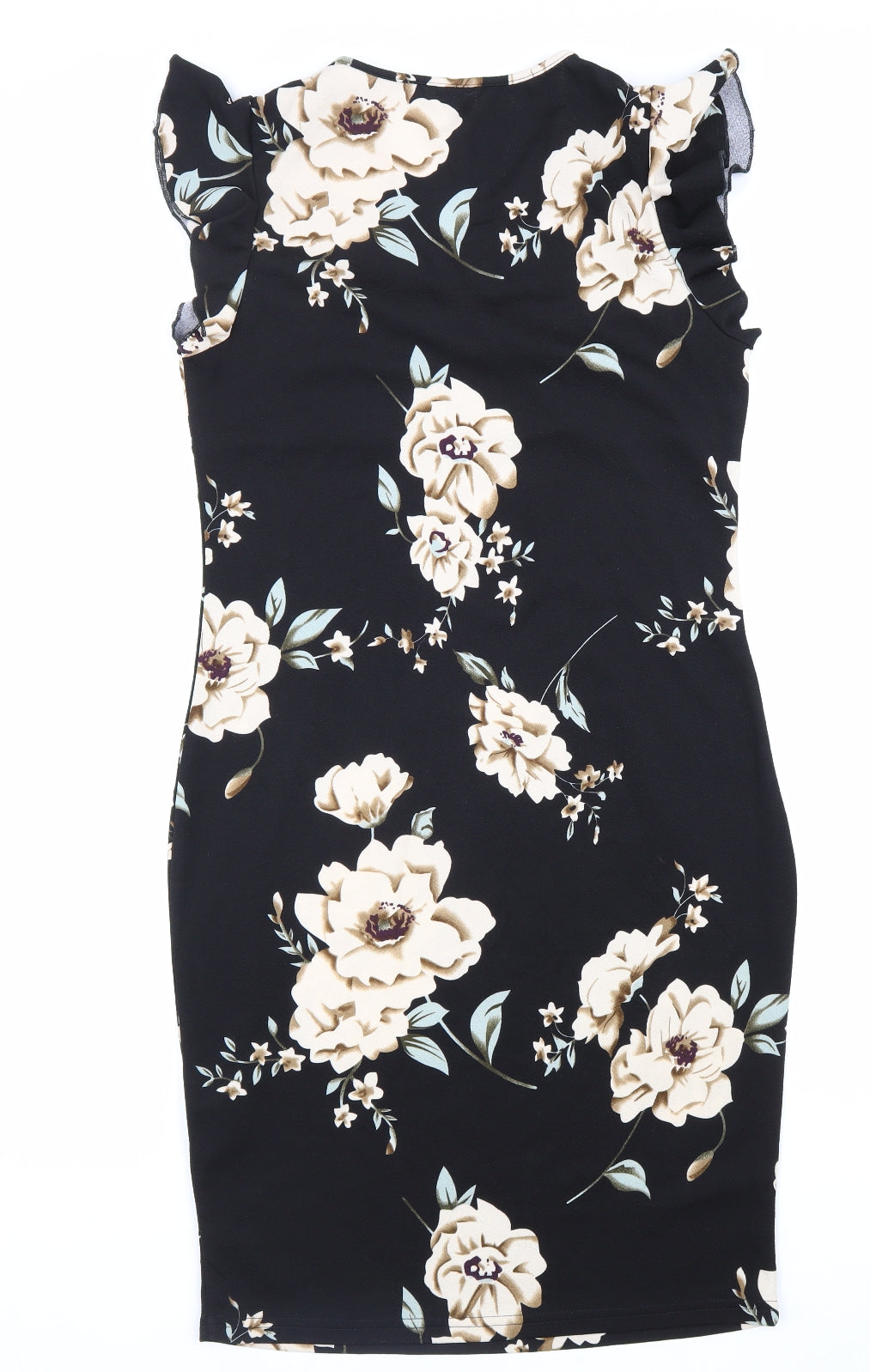 SheIn Womens Black Floral Polyester Pencil Dress Size XL V-Neck Pullover