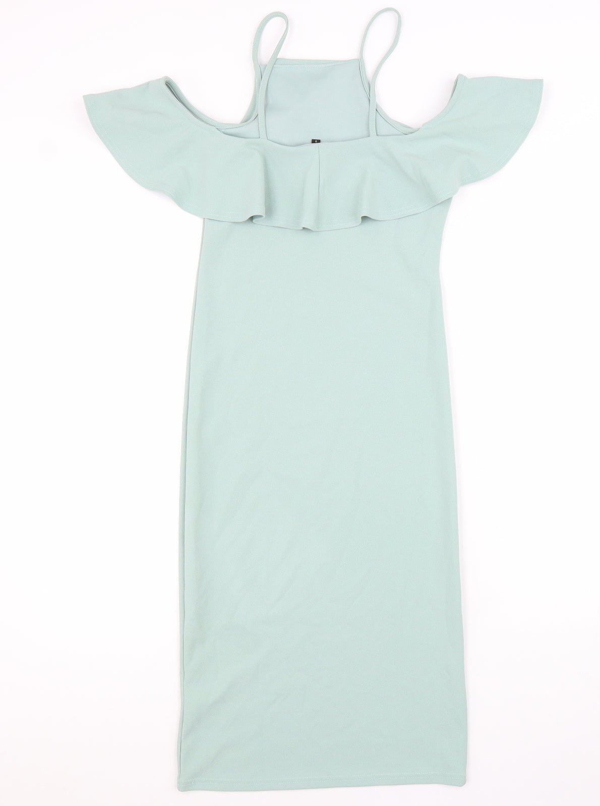 River Island Womens Blue Viscose Bodycon Size 8 Square Neck Pullover - Cold Shoulder