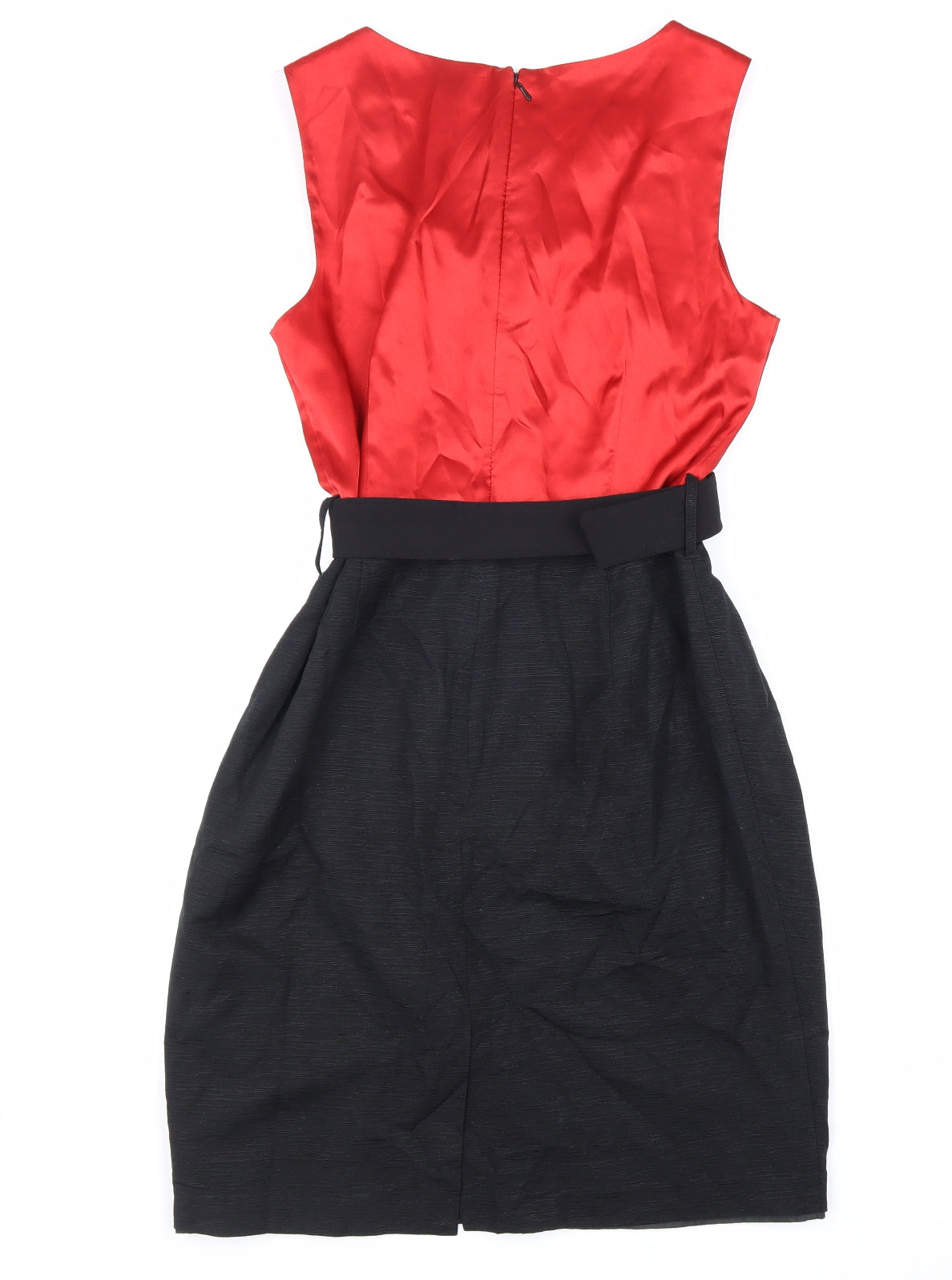 NEXT Womens Black Colourblock Polyester A-Line Size 12 Round Neck Zip