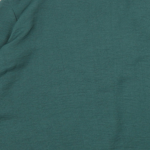 New Look Womens Green Polyester Basic Button-Up Size 6 V-Neck