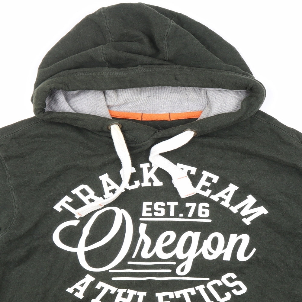 F&F Mens Green Cotton Pullover Hoodie Size XL