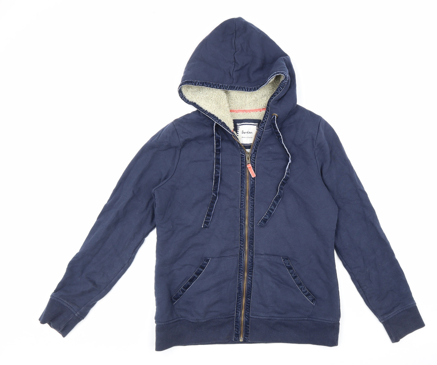 Boden Womens Blue Cotton Full Zip Hoodie Size 10 Zip