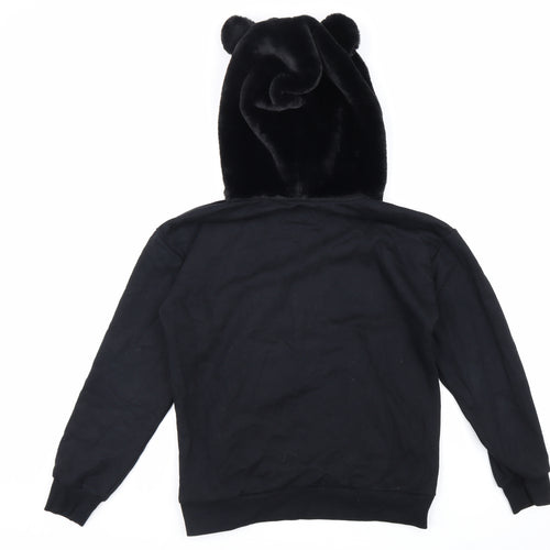 Mini Cream Womens Black Cotton Pullover Hoodie Size M Pullover