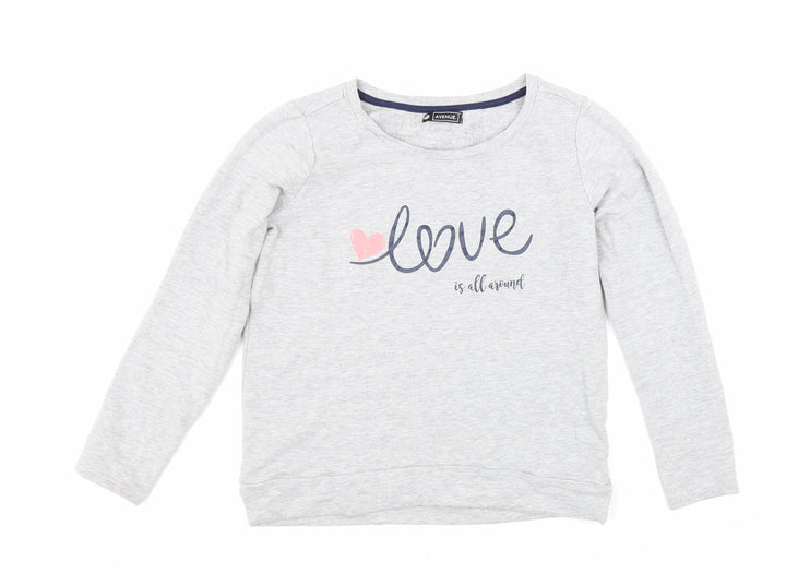 Avenue Womens Grey Cotton Full Zip Sweatshirt Size 8 Pullover - Love