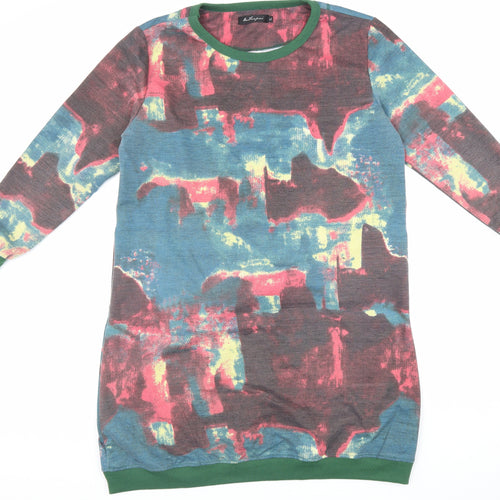 OuiFerpai Womens Multicoloured Geometric Polyester Pullover Sweatshirt Size XL Pullover
