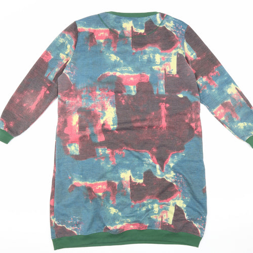 OuiFerpai Womens Multicoloured Geometric Polyester Pullover Sweatshirt Size XL Pullover