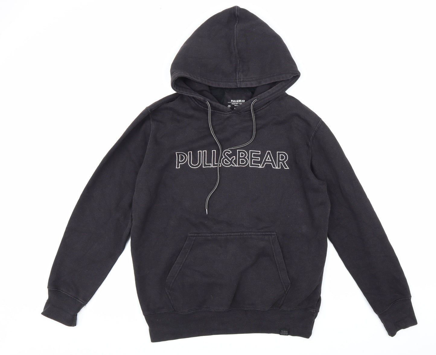 Pull&Bear Womens Black Cotton Pullover Hoodie Size M Pullover