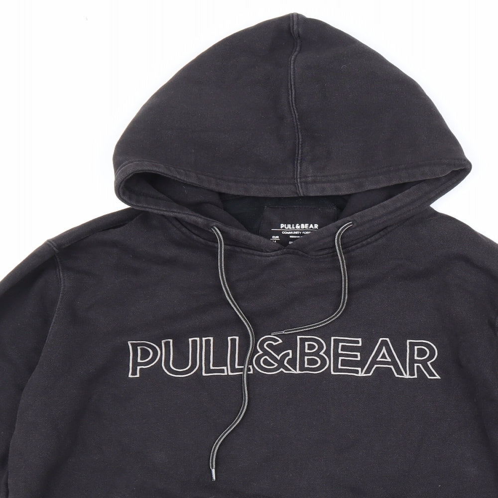 Pull&Bear Womens Black Cotton Pullover Hoodie Size M Pullover