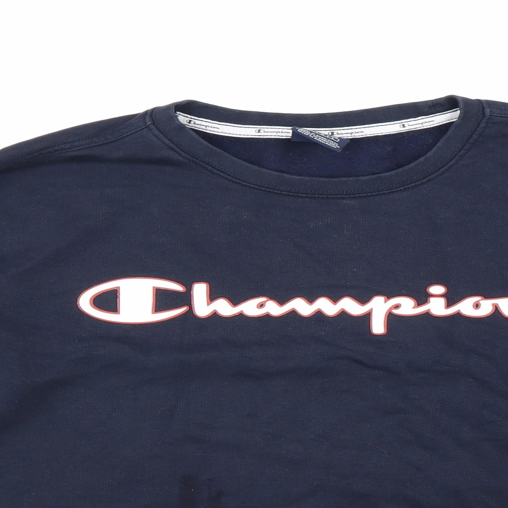 Champion Mens Blue Cotton Pullover Sweatshirt Size M