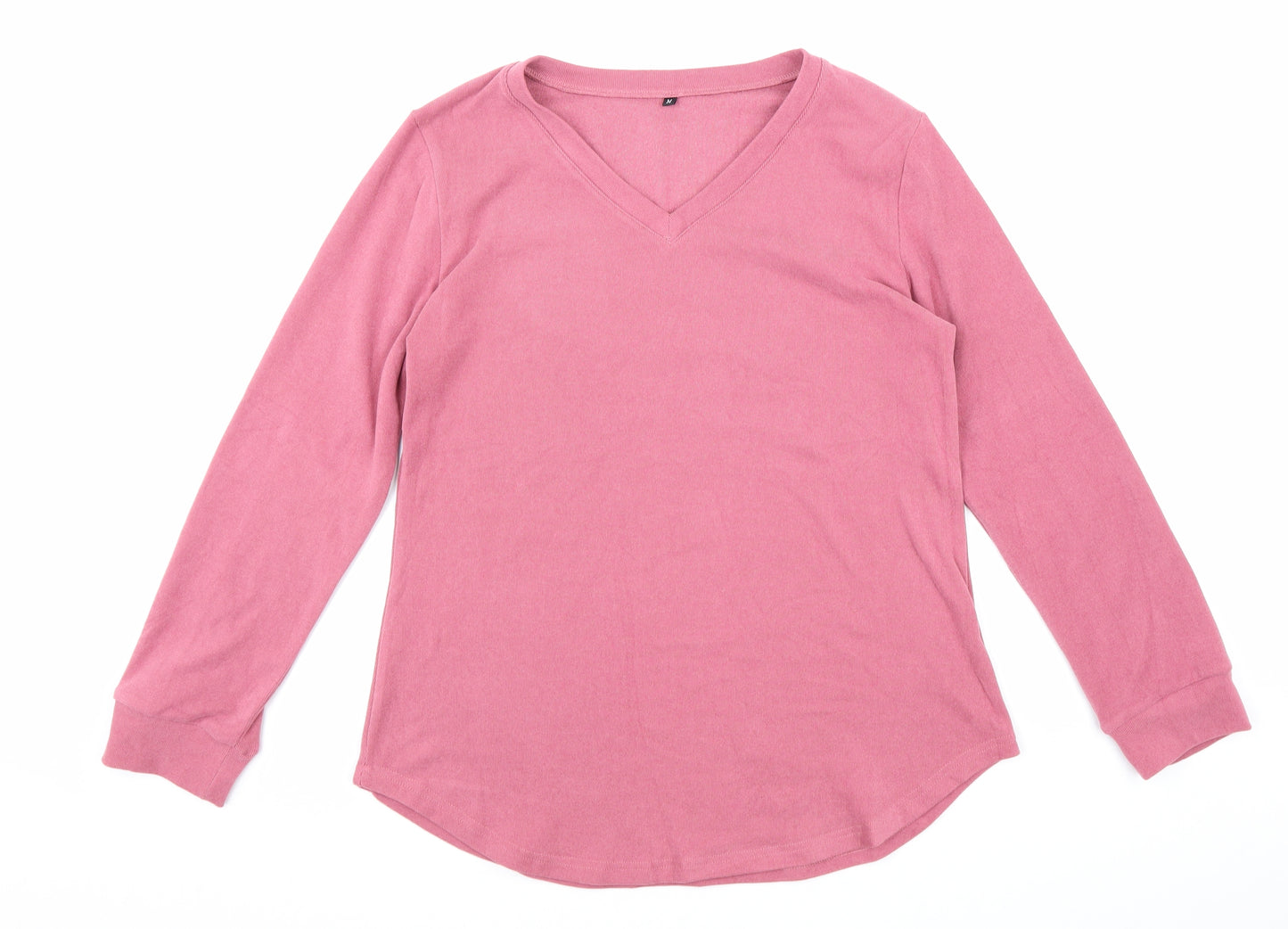 Preworn Womens Pink V-Neck Cotton Pullover Jumper Size M