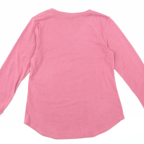 Preworn Womens Pink V-Neck Cotton Pullover Jumper Size M