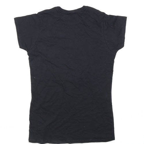 Gildan Womens Black 100% Cotton Basic T-Shirt Size M Round Neck