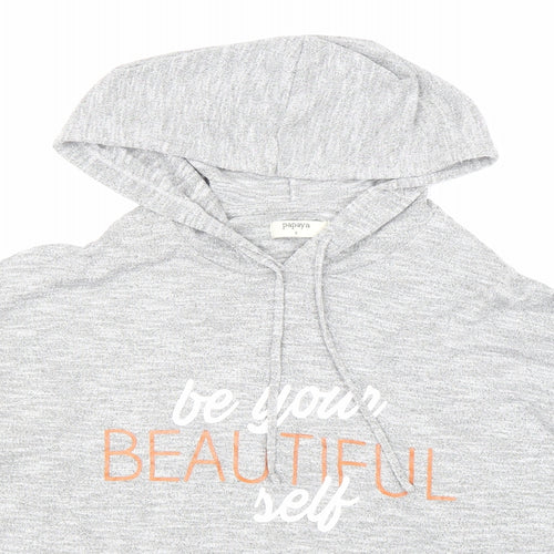 Papaya Womens Grey Round Neck Viscose Pullover Jumper Size 8 - Beautiful