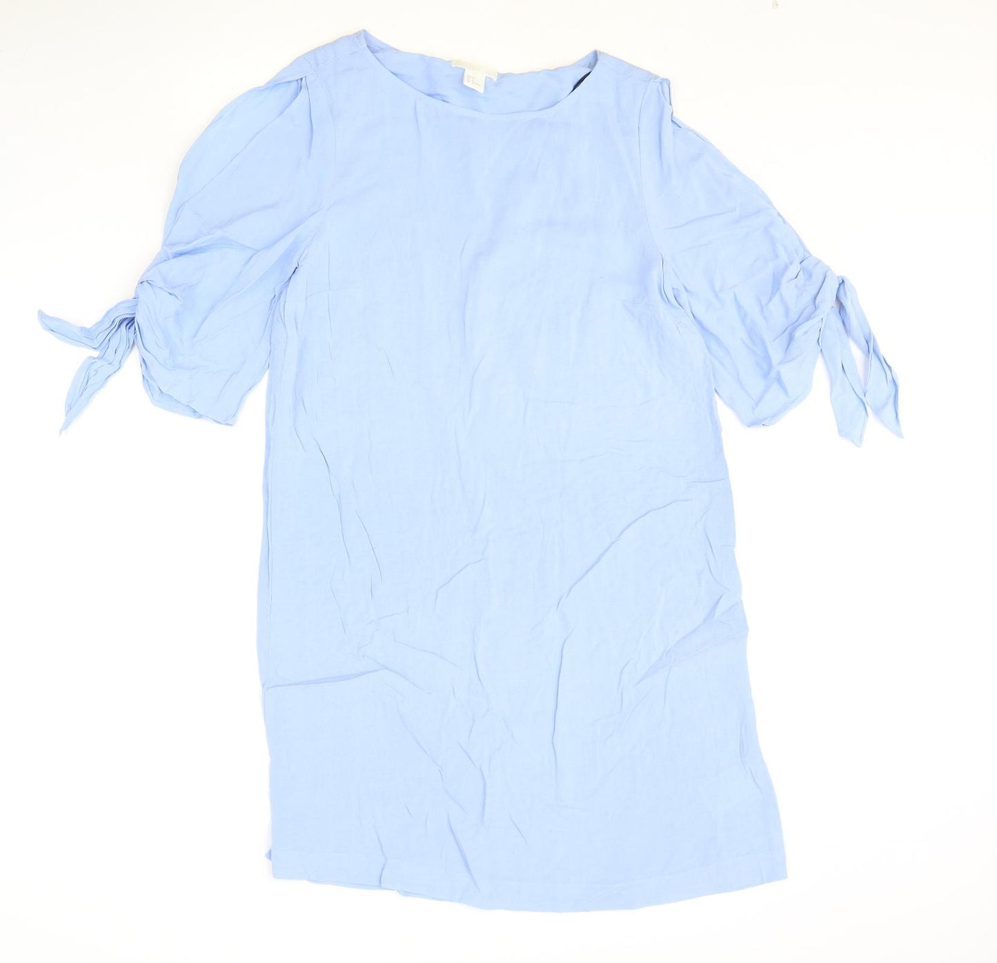 H&M Womens Blue Viscose Shift Size 12 Round Neck Pullover