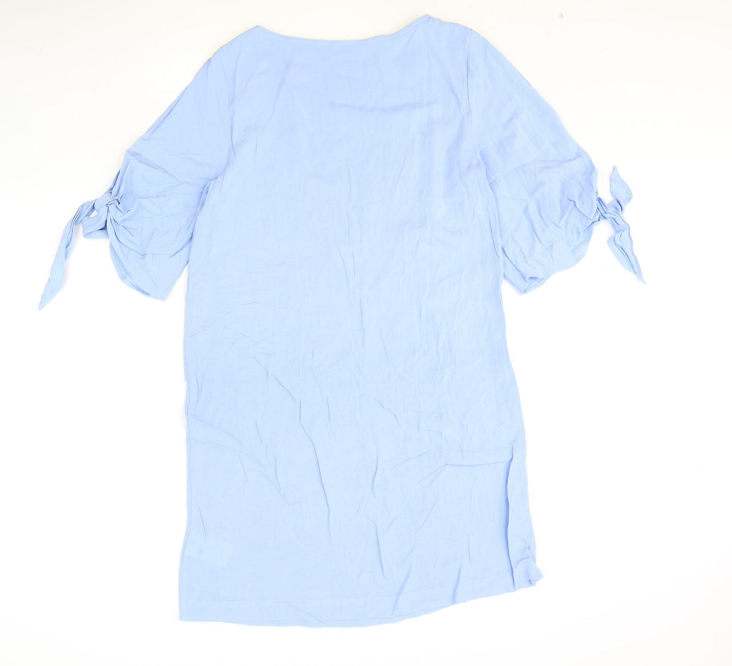 H&M Womens Blue Viscose Shift Size 12 Round Neck Pullover
