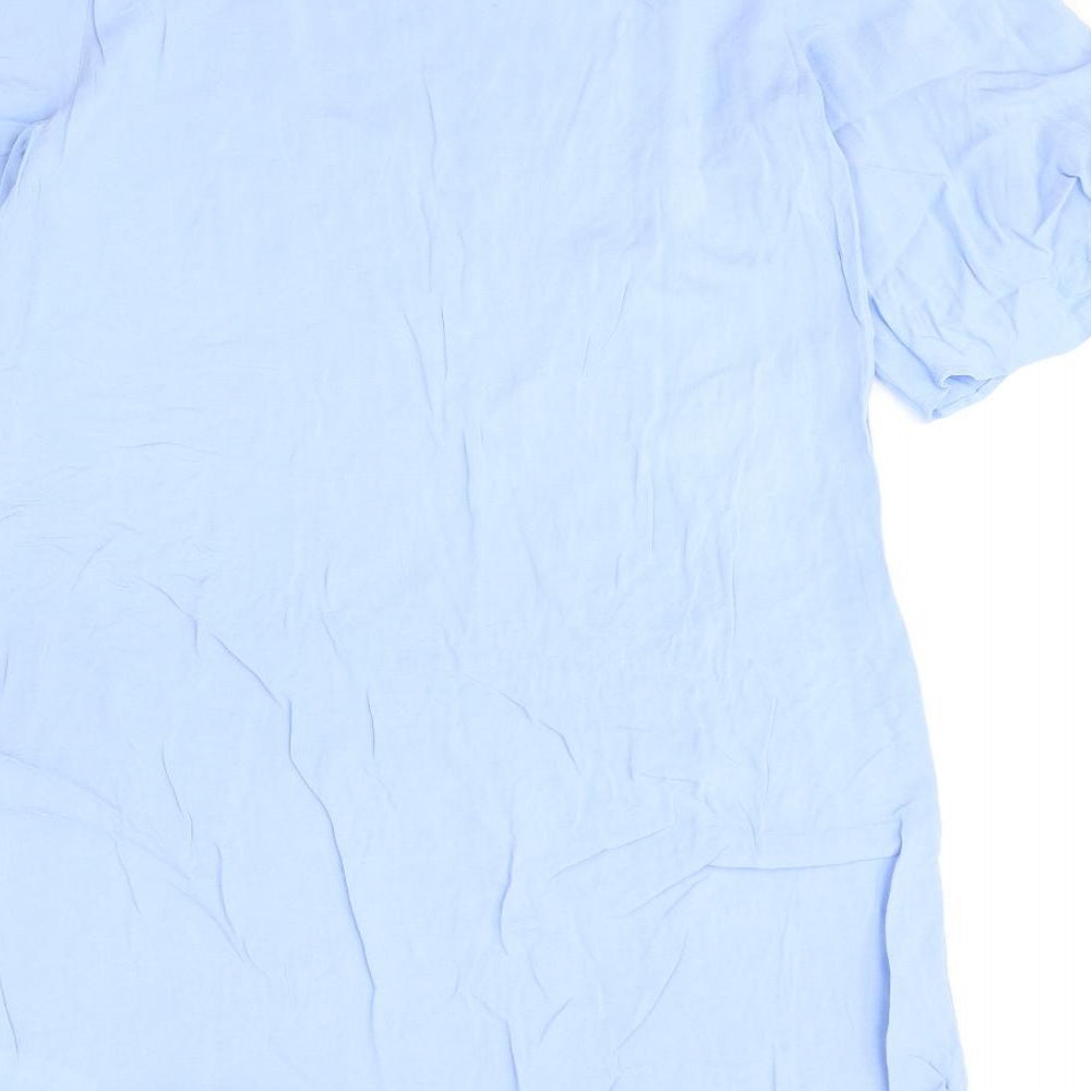 H&M Womens Blue Viscose Shift Size 12 Round Neck Pullover