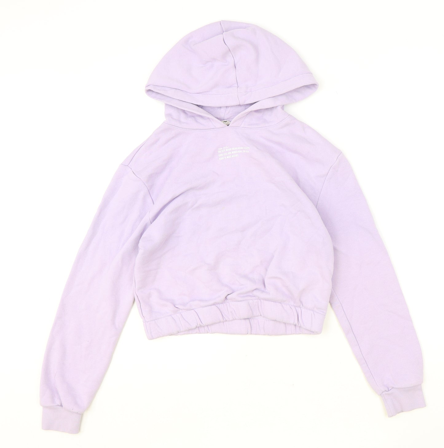 H&M Girls Purple Cotton Pullover Hoodie Size 11-12 Years Pullover