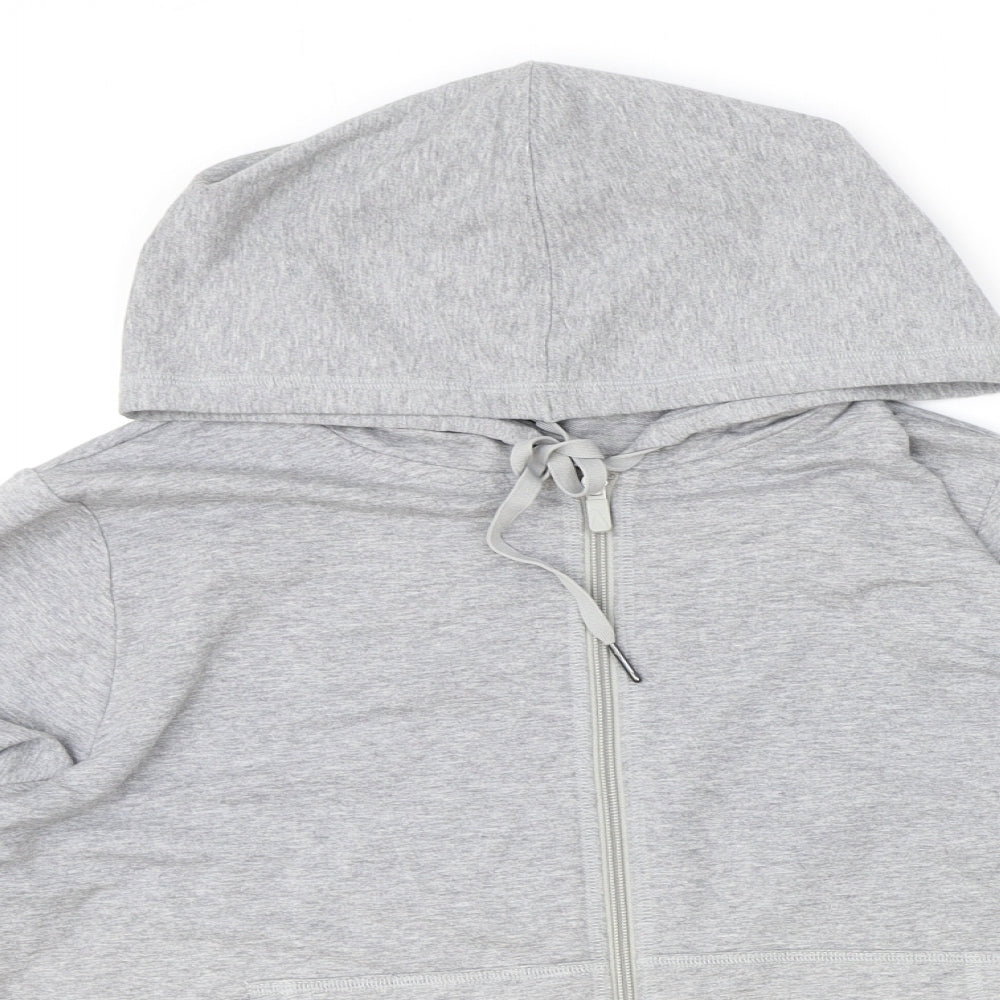 Marks and Spencer Womens Grey Cotton Full Zip Hoodie Size 18 Zip