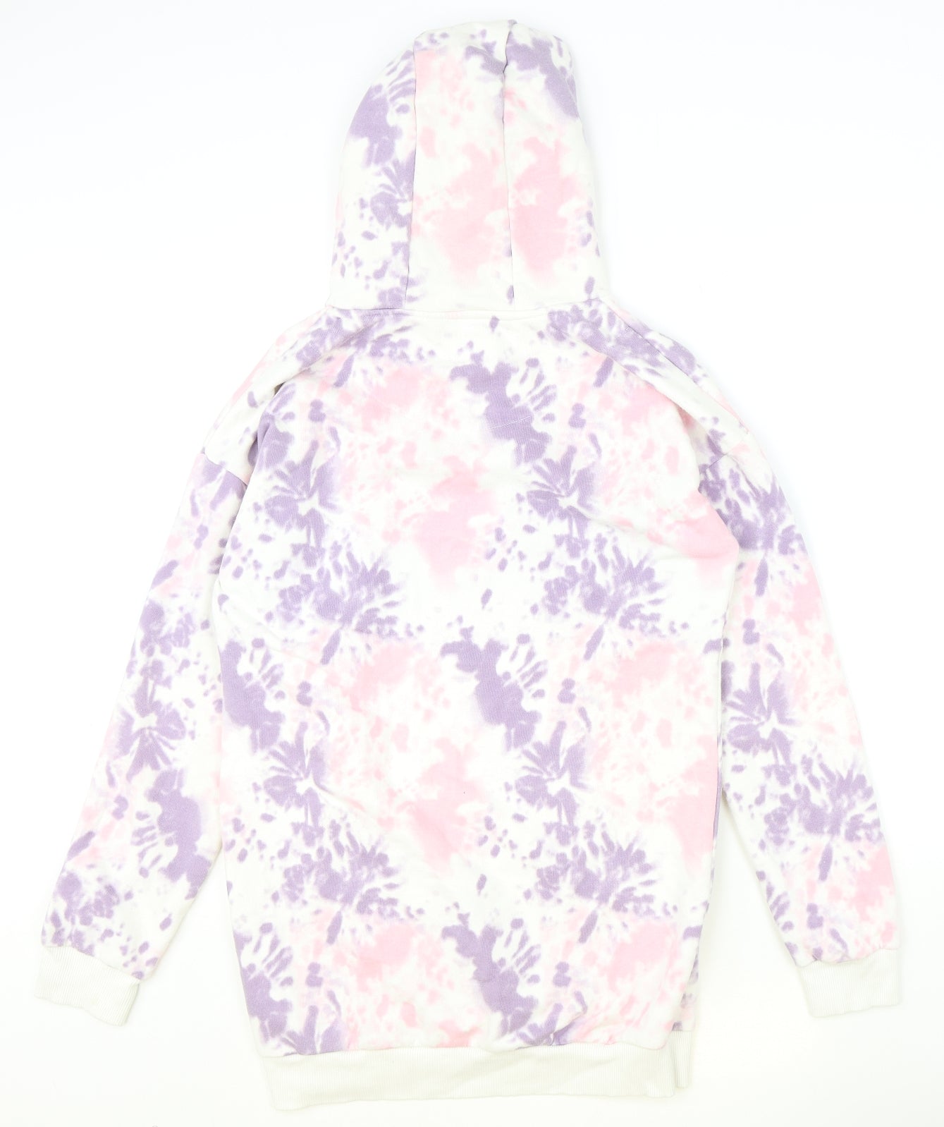 F&F Girls White Geometric Cotton Pullover Hoodie Size 13-14 Years Pullover