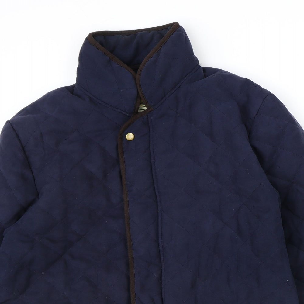 Hogs of Fire Mens Blue Quilted Jacket Size M Zip