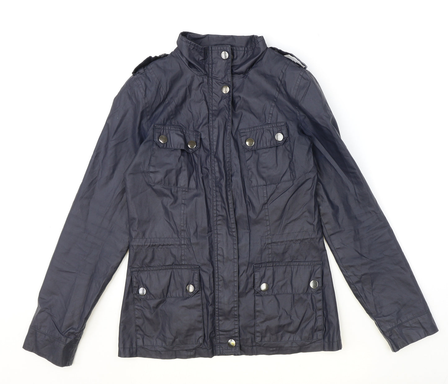 New Look Womens Blue Military Jacket Jacket Size 6 Zip