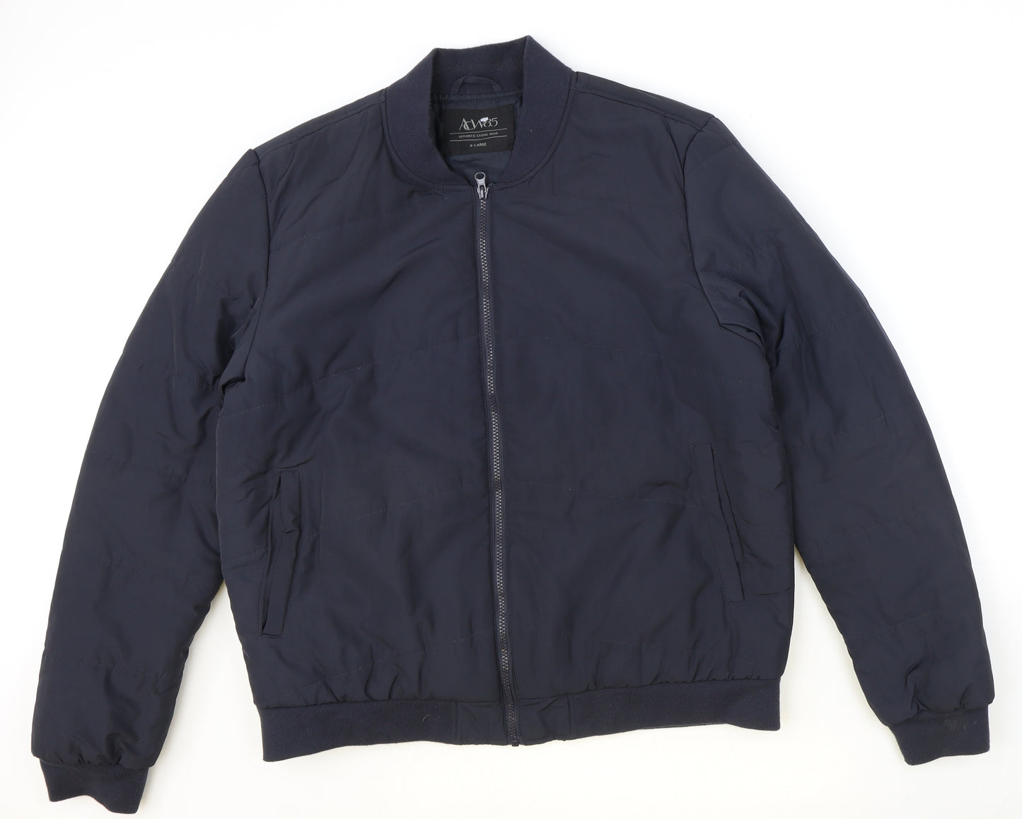 ACW85 Mens Blue Bomber Jacket Jacket Size XL Zip