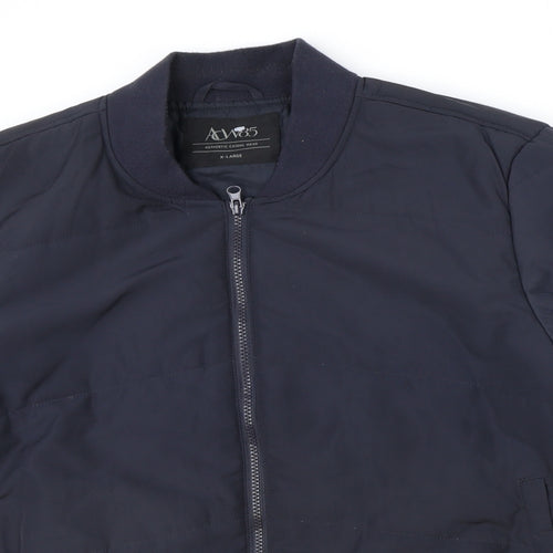 ACW85 Mens Blue Bomber Jacket Jacket Size XL Zip