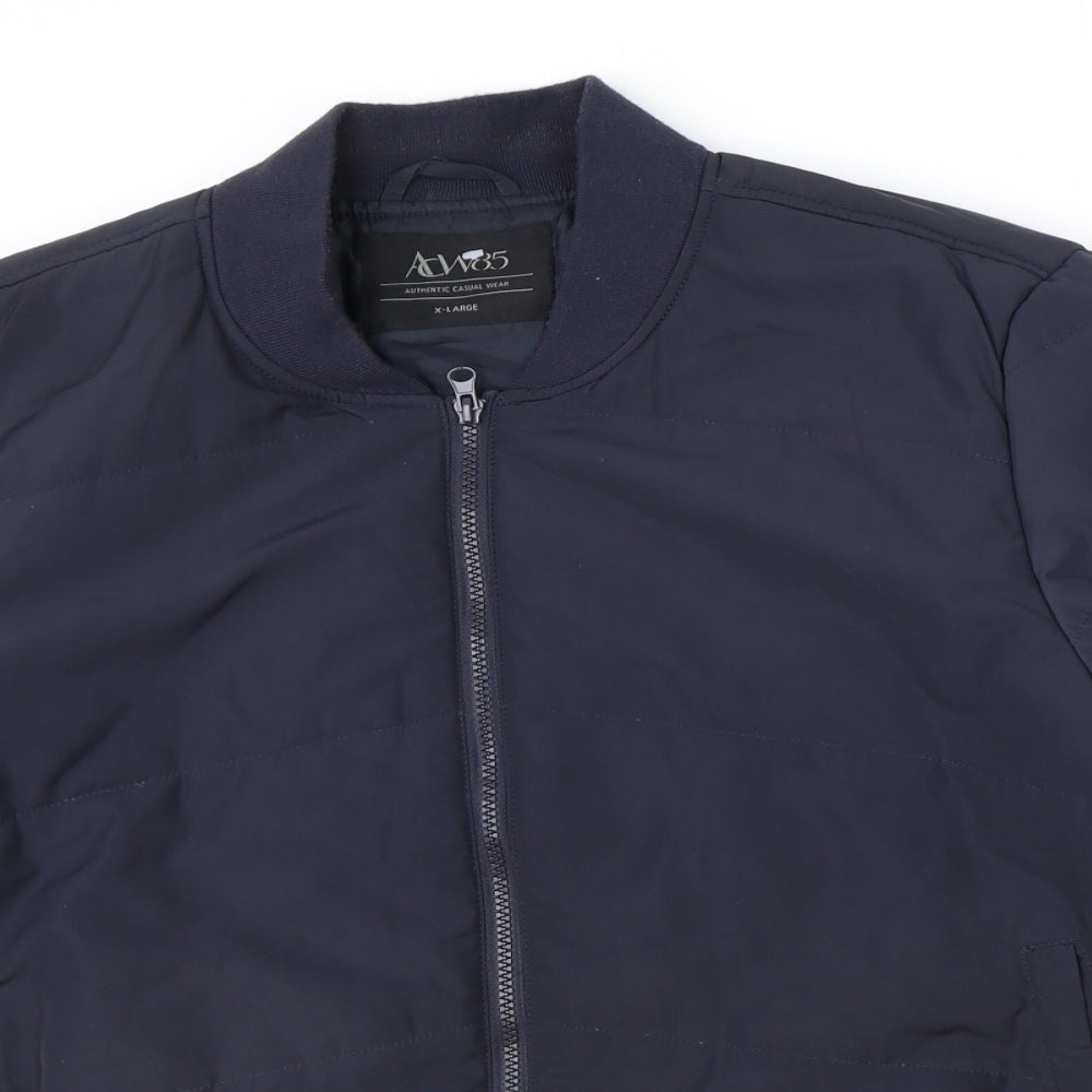 ACW85 Mens Blue Bomber Jacket Jacket Size XL Zip