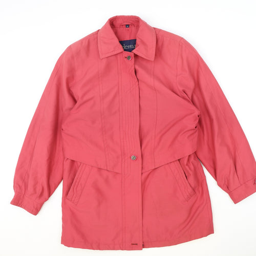 Telemac Womens Pink Overcoat Coat Size M Zip