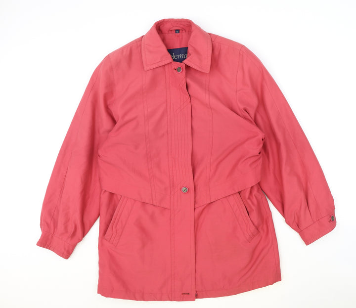 Telemac Womens Pink Overcoat Coat Size M Zip