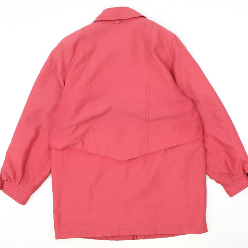 Telemac Womens Pink Overcoat Coat Size M Zip