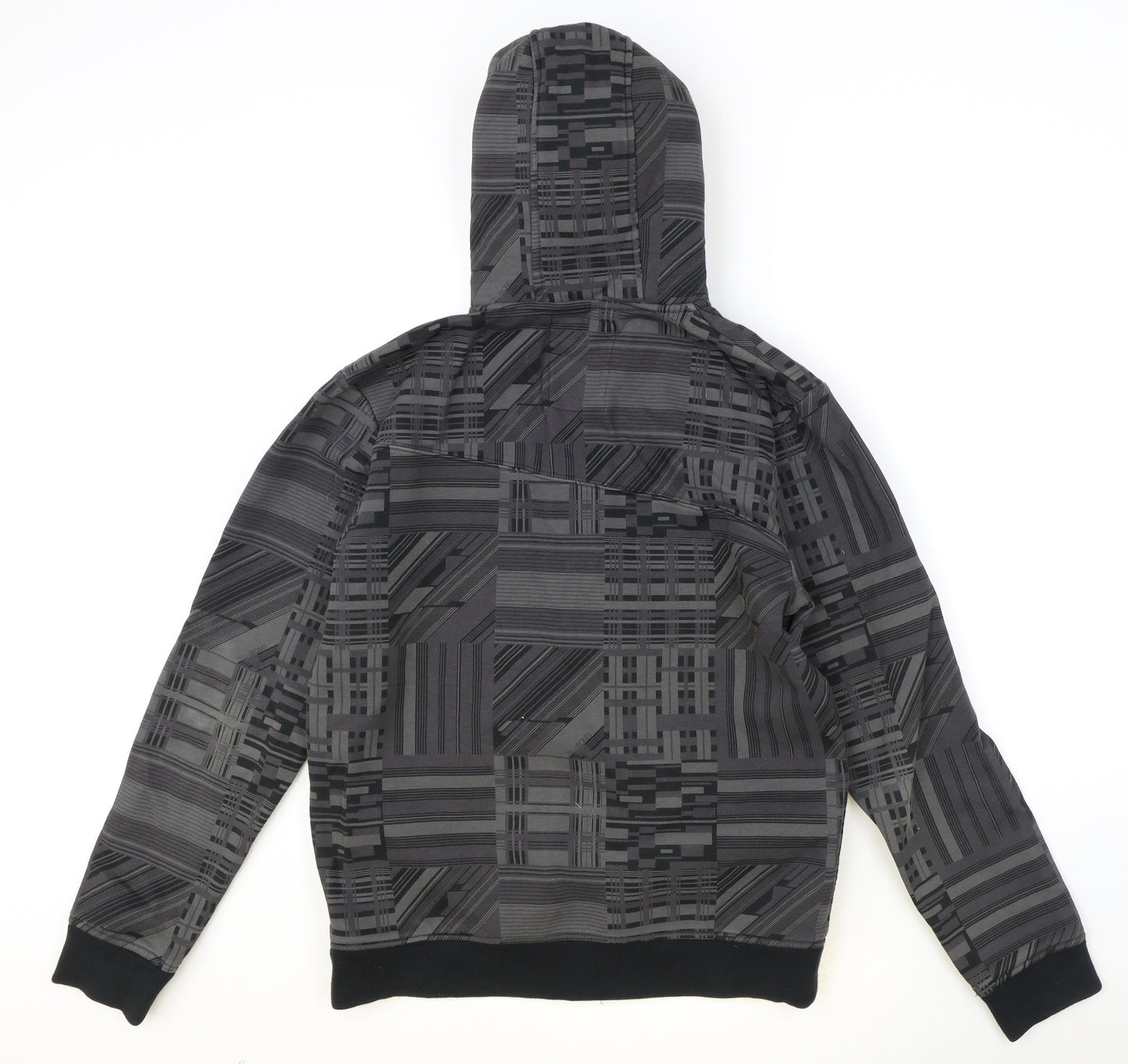 Billabong Mens Grey Geometric Cotton Full Zip Hoodie Size M
