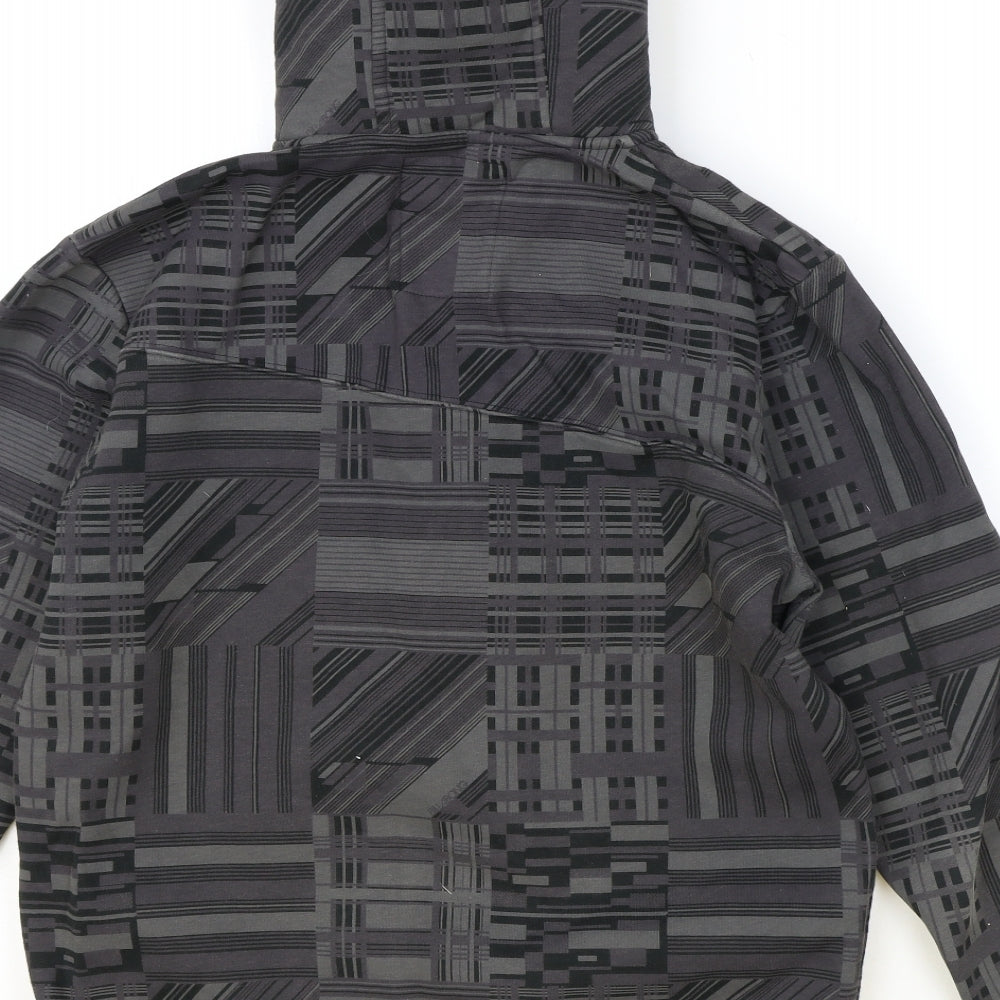 Billabong Mens Grey Geometric Cotton Full Zip Hoodie Size M
