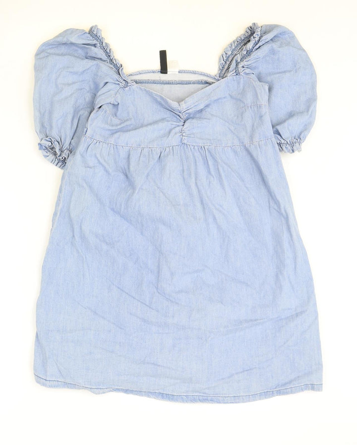 H&M Womens Blue Cotton Mini Size 12 Sweetheart Pullover