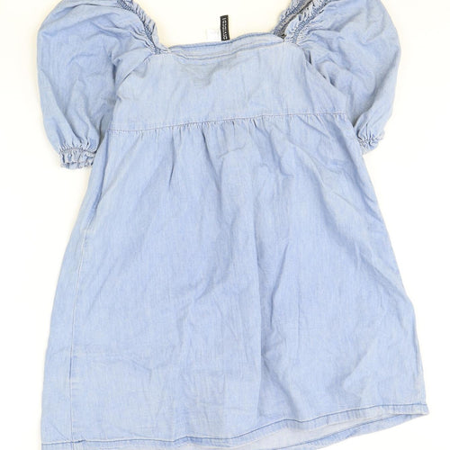 H&M Womens Blue Cotton Mini Size 12 Sweetheart Pullover