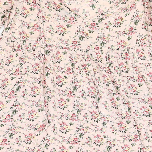 Atmosphere Womens Pink Floral Viscose Trapeze & Swing Size 12 Scoop Neck Pullover