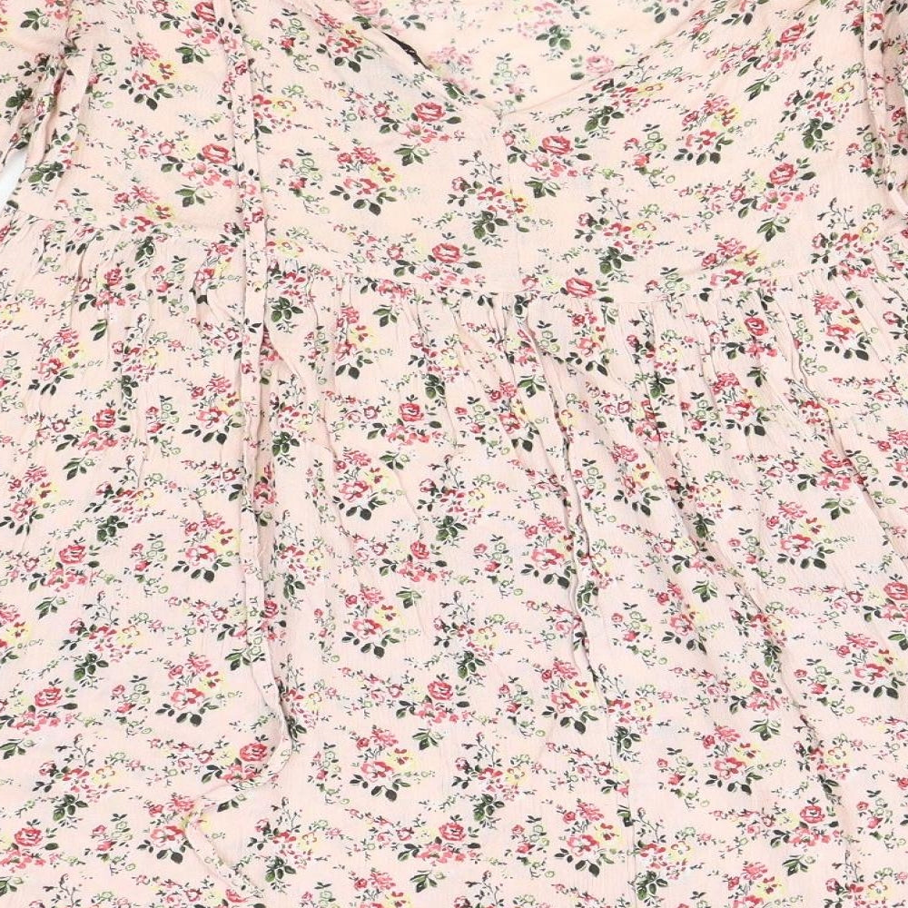 Atmosphere Womens Pink Floral Viscose Trapeze & Swing Size 12 Scoop Neck Pullover