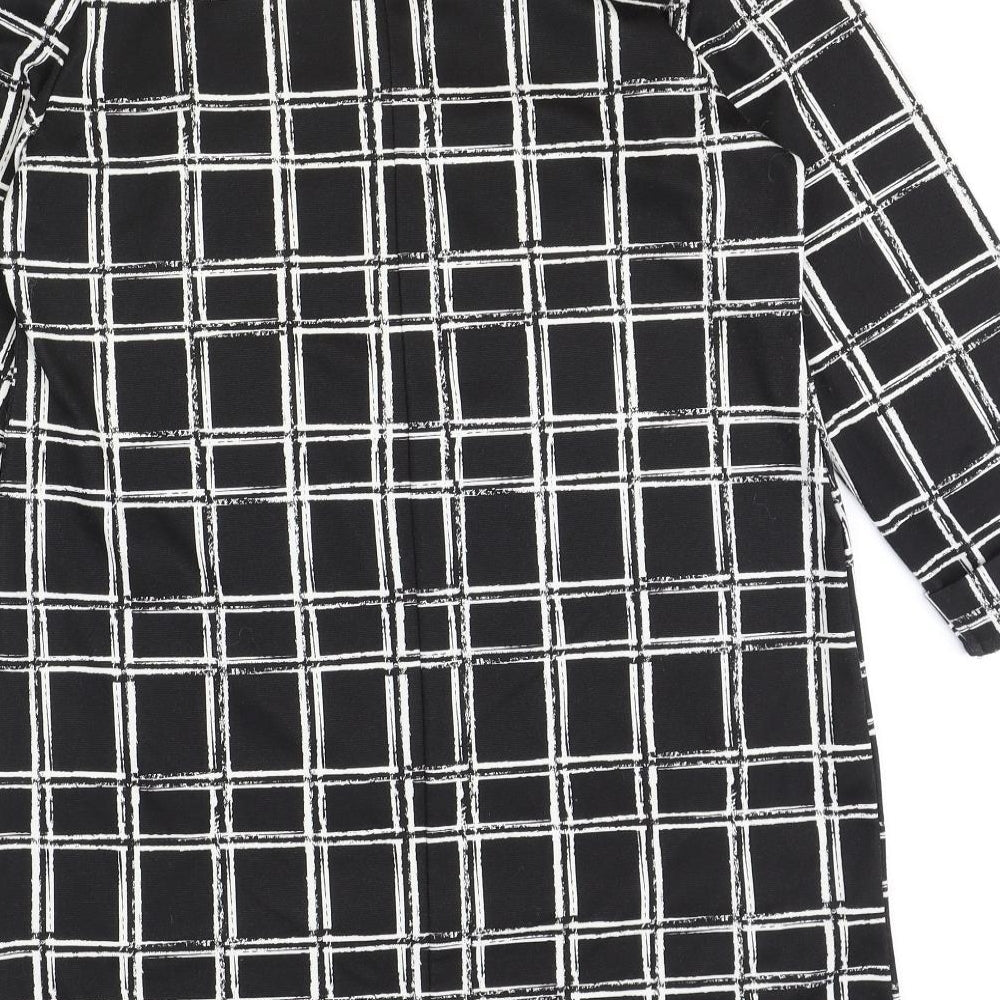 Primark Womens Black Geometric Polyester A-Line Size 14 Round Neck Pullover