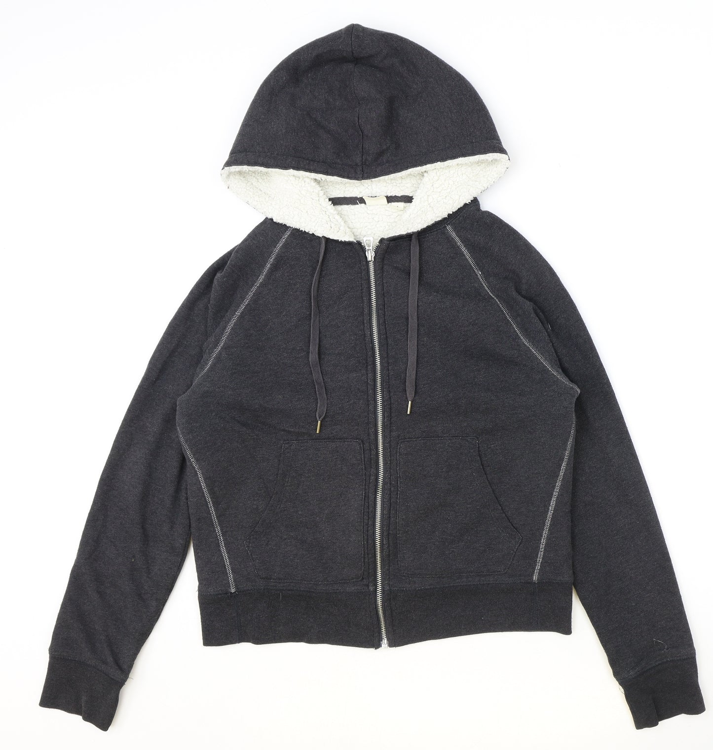 Gap Womens Grey Cotton Full Zip Hoodie Size S Zip