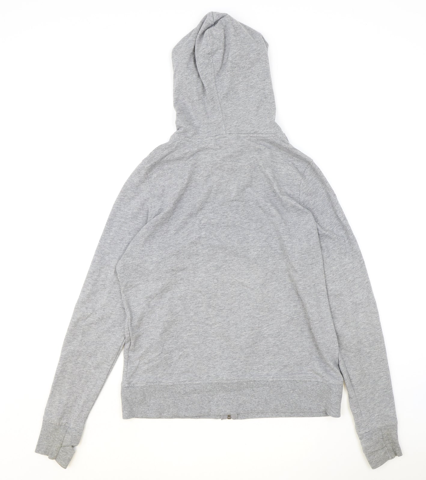 Marks and Spencer Womens Grey Cotton Full Zip Hoodie Size 12 Zip