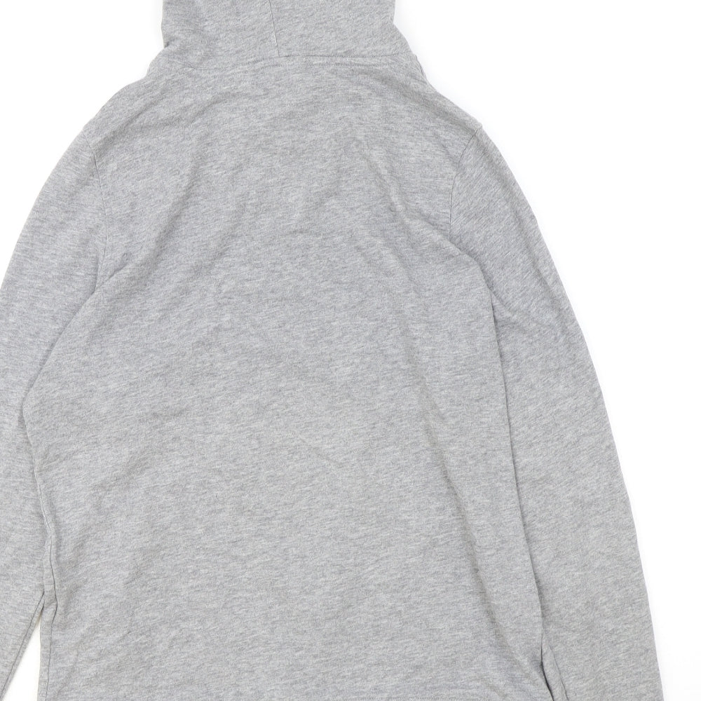 Marks and Spencer Womens Grey Cotton Full Zip Hoodie Size 12 Zip