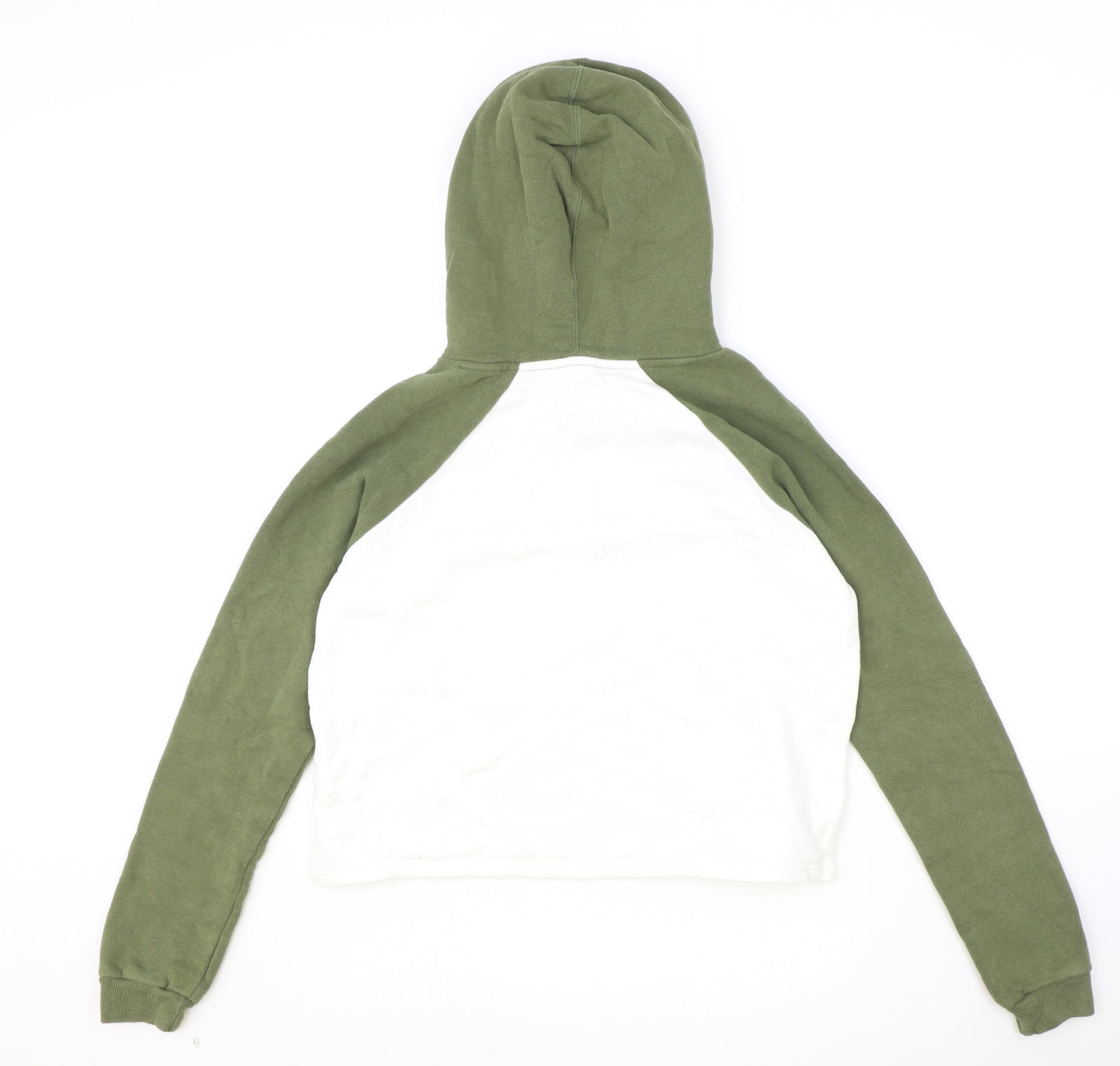 Jack Wills Womens Ivory Colourblock Cotton Pullover Hoodie Size 8 Pullover - Cropped