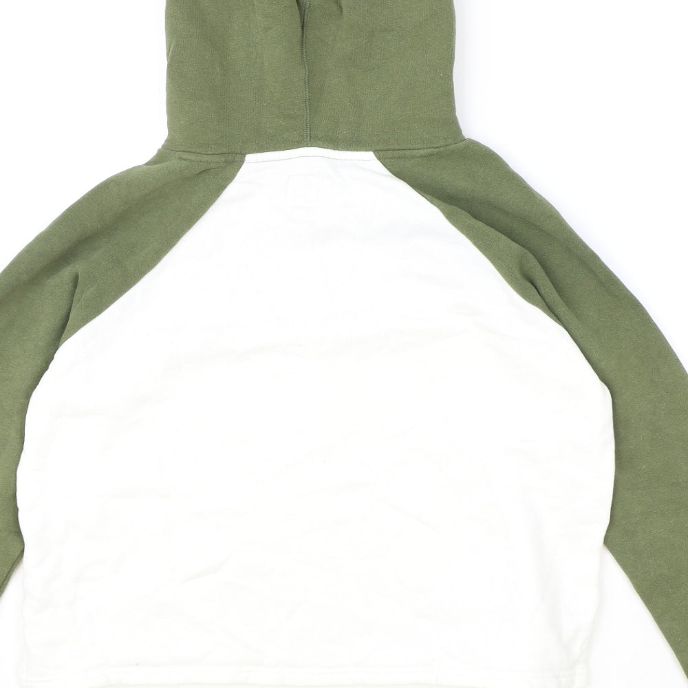 Jack Wills Womens Ivory Colourblock Cotton Pullover Hoodie Size 8 Pullover - Cropped