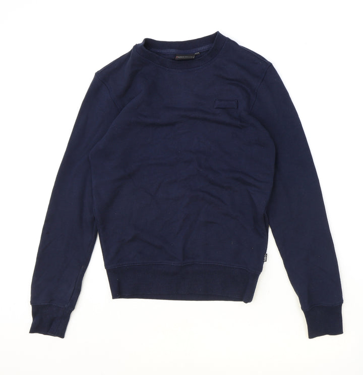 Marks and Spencer Mens Blue Cotton Pullover Sweatshirt Size XS - 2XS