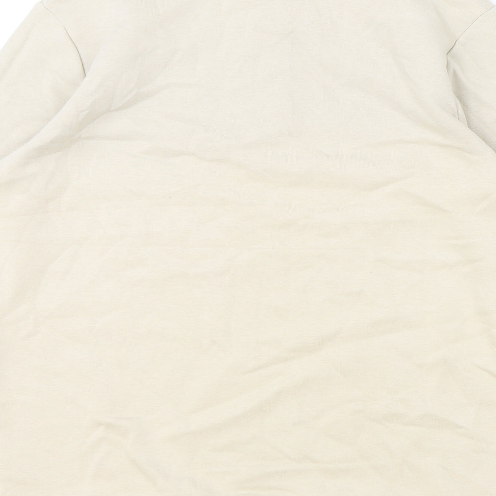 Marks and Spencer Boys Beige Cotton Pullover Sweatshirt Size 13-14 Years Zip