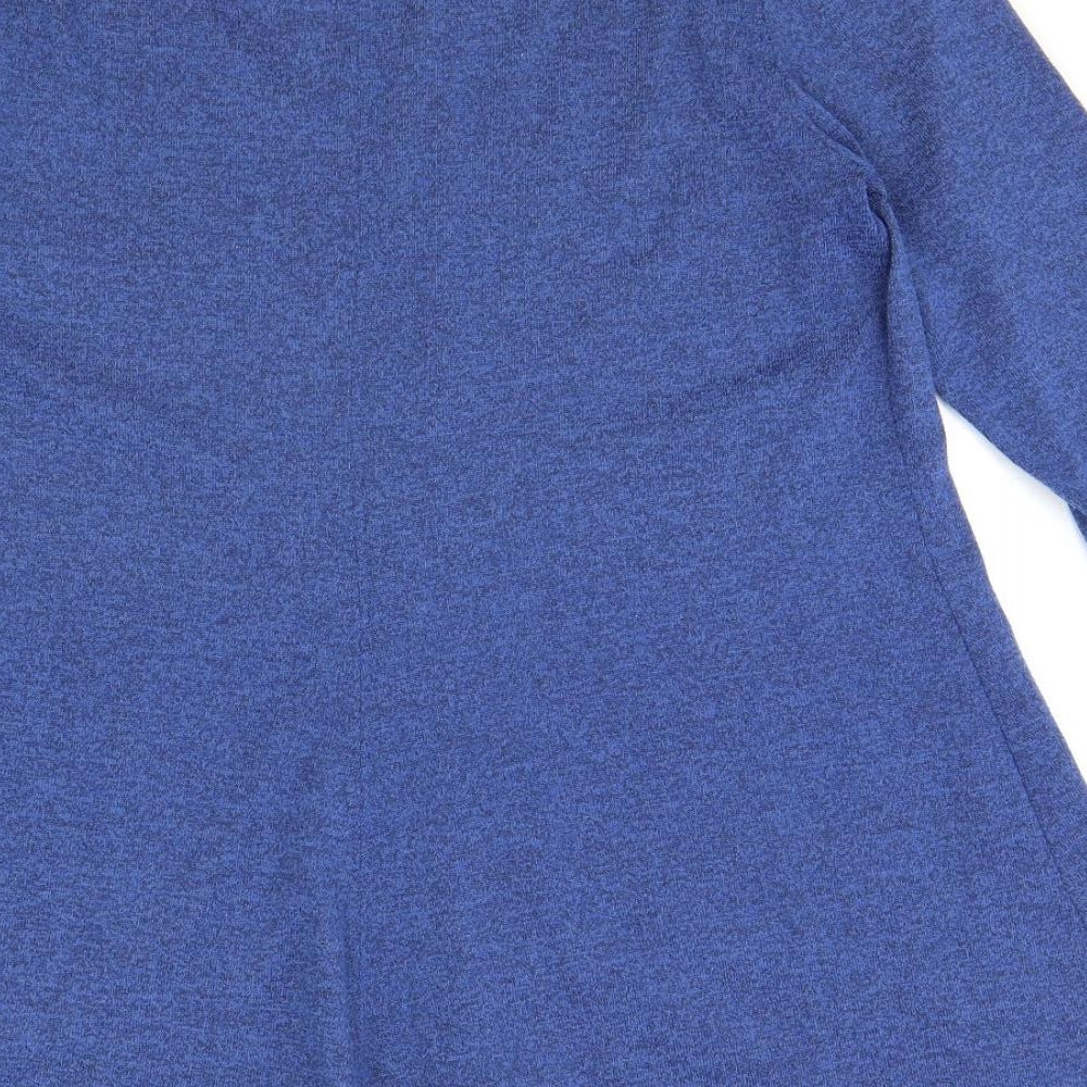 Marks and Spencer Womens Blue Polyester A-Line Size 14 Scoop Neck Pullover