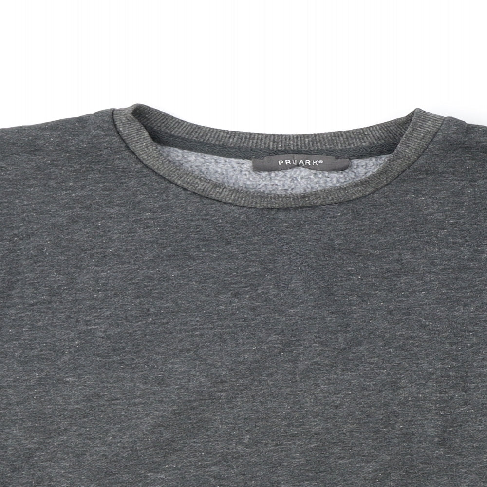 Marks and Spencer Womens Grey Polyester Basic T-Shirt Size 2XS Round Neck