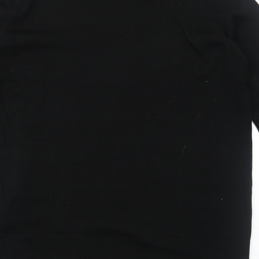 COLLUSION Womens Black Acrylic Jumper Dress Size 16 Mock Neck Pullover