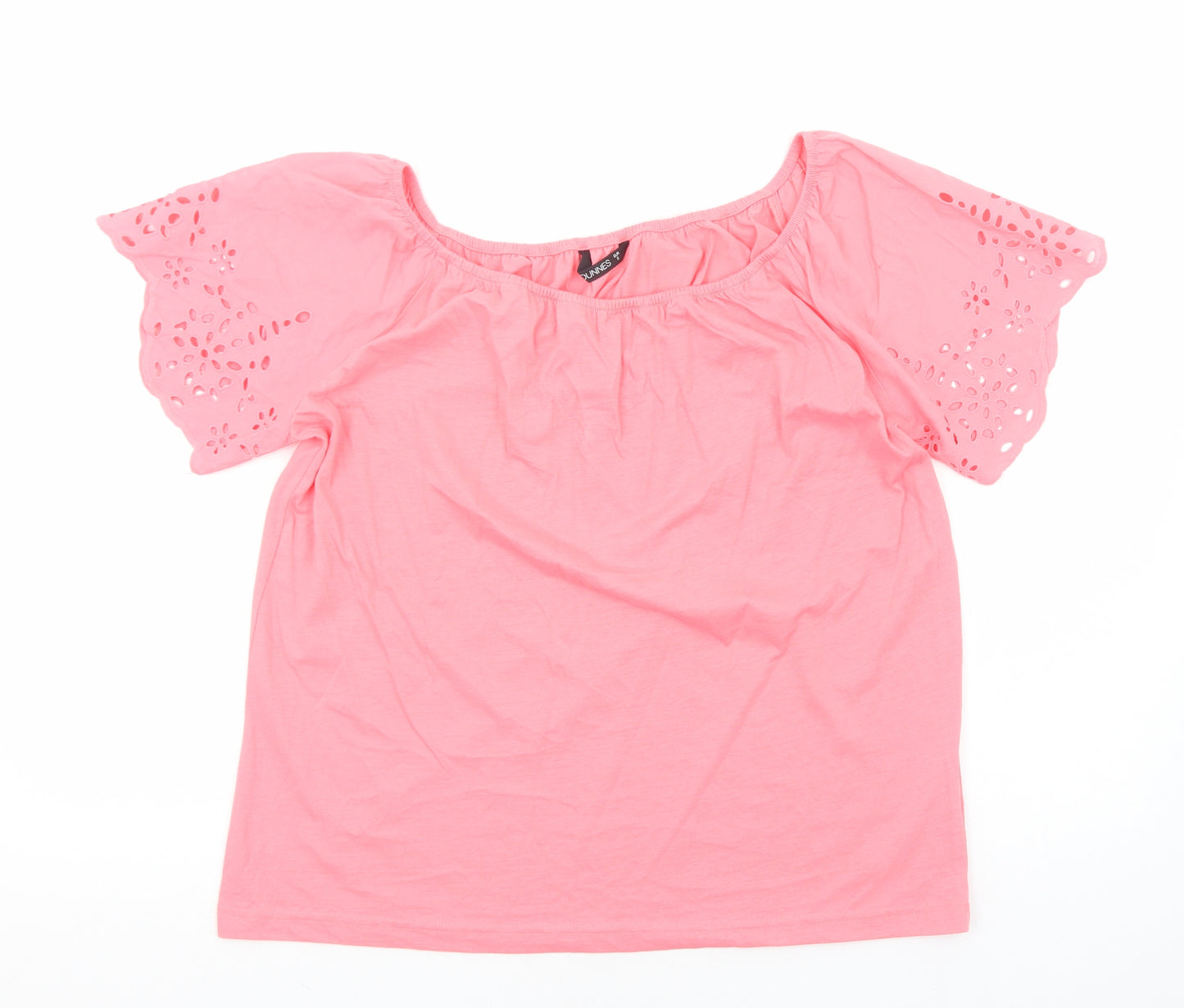 Dunnes Stores Womens Pink Viscose Basic Blouse Size S Round Neck